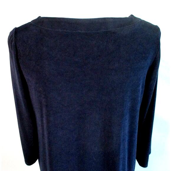 Travelers By Chico's Women's Blue Long Sleeve Stretch Gromet Neck Shirt Size S. - Picture 6 of 11